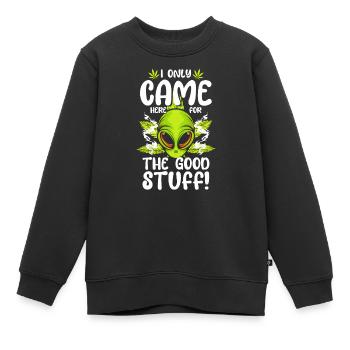 Soucoupe extraterrestre amusante - Sweat Premium enfant bio - noir - Devant - AI Model Kid Female (0cm)