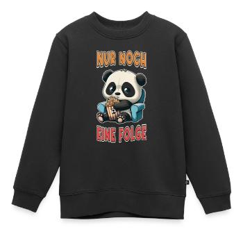 Série Junkie Series Marathon Panda Popcorn Canapé - Sweat Premium enfant bio - noir - Devant - AI Model Kid Female (0cm)