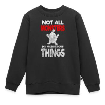 Horror Kreatur Familie - Kinder Premium Organic Sweatshirt - Schwarz - Vorne - AI Model Kid Female (0cm)