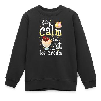 Eiscreme Eiskugel Süßigkeiten Softeis - Kinder Premium Organic Sweatshirt - Schwarz - Vorne - AI Model Kid Female (0cm)