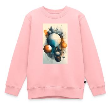 Ville abstraite d’orbes et de structures - Sweat Premium enfant bio - rose - Devant - AI Model Kid Female (0cm)