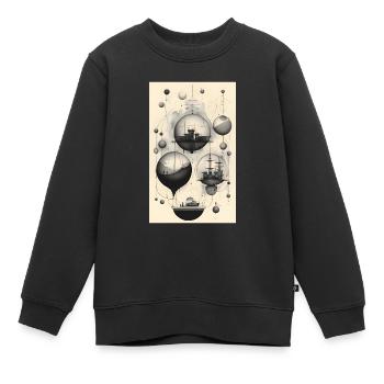 Geometry of life and perception - Kids Premium Organic Sweatshirt - black - Front - AI Model Kid Female (0cm)