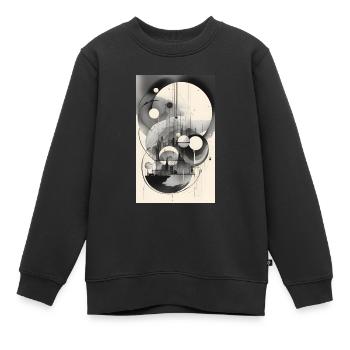 paysage géométrique urbain - Sweat Premium enfant bio - noir - Devant - AI Model Kid Female (0cm)