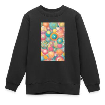 Mild circles & forms - Kids Premium Organic Sweatshirt - black - Front - AI Model Kid Female (0cm)