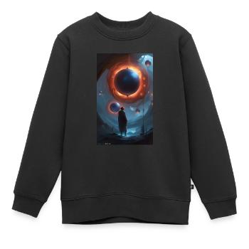 Sombre fantaisie ancienne de sphères magiques - Sweat Premium enfant bio - noir - Devant - AI Model Kid Female (0cm)