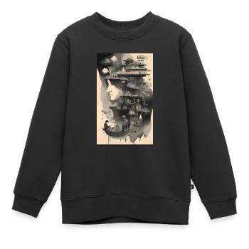 Mutterschaft Tinte Traumlandschaft - Kinder Premium Organic Sweatshirt - Schwarz - Vorne - AI Model Kid Female (0cm)
