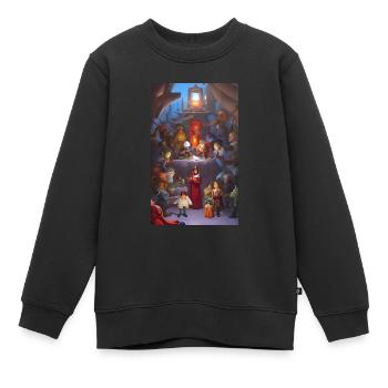 Dîner de famille de science-fiction - Sweat Premium enfant bio - noir - Devant - AI Model Kid Female (0cm)