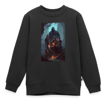 Contes familiaux de dark fantasy - Sweat Premium enfant bio - noir - Devant - AI Model Kid Female (0cm)