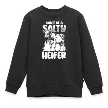 Rind Muh Tierliebe - Kinder Premium Organic Sweatshirt - Schwarz - Vorne - AI Model Kid Female (0cm)