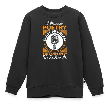poésie, écriture, littérature, livre - Sweat Premium enfant bio - noir - Devant - AI Model Kid Female (0cm)