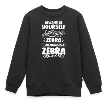 Zèbre Afrique Steppe Zèbre - Sweat Premium enfant bio - noir - Devant - AI Model Kid Female (0cm)
