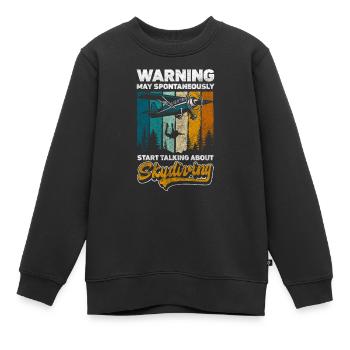Fallschirmspringen Extremsport Flugzeug Pilot - Kinder Premium Organic Sweatshirt - Schwarz - Vorne - AI Model Kid Female (0cm)