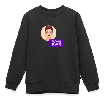 WMN PWR - Visage Féminin - 01 - Sweat Premium enfant bio - noir - Devant - AI Model Kid Female (0cm)