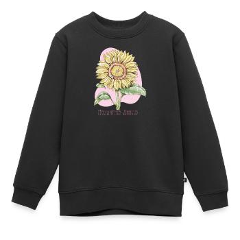 Sonnenblume gewöhnliche botanische Zeichnung - Kinder Premium Organic Sweatshirt - Schwarz - Vorne - AI Model Kid Female (0cm)