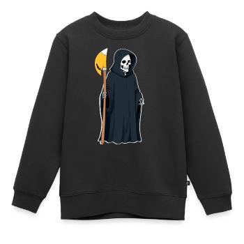 Sensenmann Sense Gevatter Tod - Kinder Premium Organic Sweatshirt - Schwarz - Vorne - AI Model Kid Female (0cm)