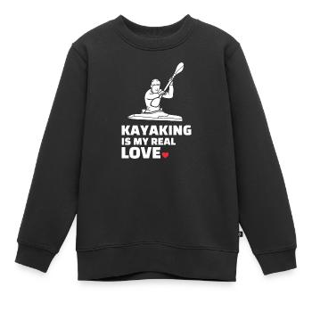 Ich Liebe Kajakfahren - Kinder Premium Organic Sweatshirt - Schwarz - Vorne - AI Model Kid Female (0cm)