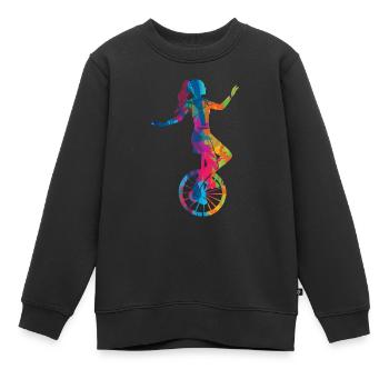 Monocycle monocycle monocycle monocycle monocycle - Sweat Premium enfant bio - noir - Devant - AI Model Kid Female (0cm)