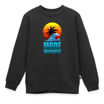 Mode Vacances - Sweat Premium enfant bio - noir - Devant - AI Model Kid Female (0cm)