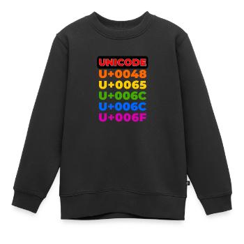 UNICODE - Sweat Premium enfant bio - noir - Devant - AI Model Kid Female (0cm)