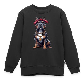 Pitbull Le Rappeur - Sweat Premium enfant bio - noir - Devant - AI Model Kid Female (0cm)