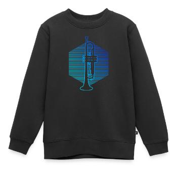 Trompettiste Trompette Trompette Trompette - Sweat Premium enfant bio - noir - Devant - AI Model Kid Female (0cm)