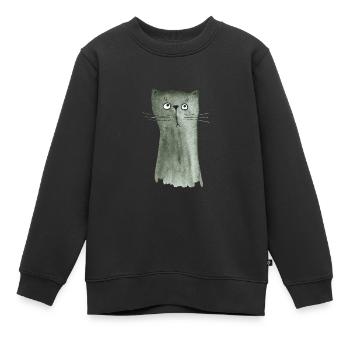 Kätzchen grau - Kinder Premium Organic Sweatshirt - Schwarz - Vorne - AI Model Kid Female (0cm)