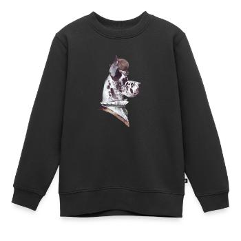 Gentleman Dog (Design 6) - Sweat Premium enfant bio - noir - Devant - AI Model Kid Female (0cm)
