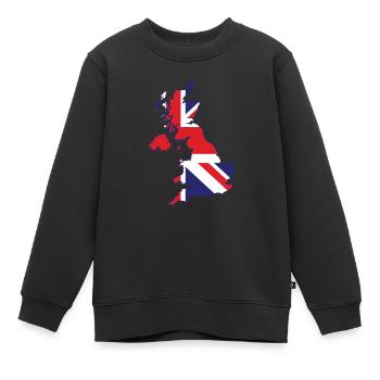 Carte du Royaume-Uni avec le Royaume-Uni - Sweat Premium enfant bio - noir - Devant - AI Model Kid Female (0cm)