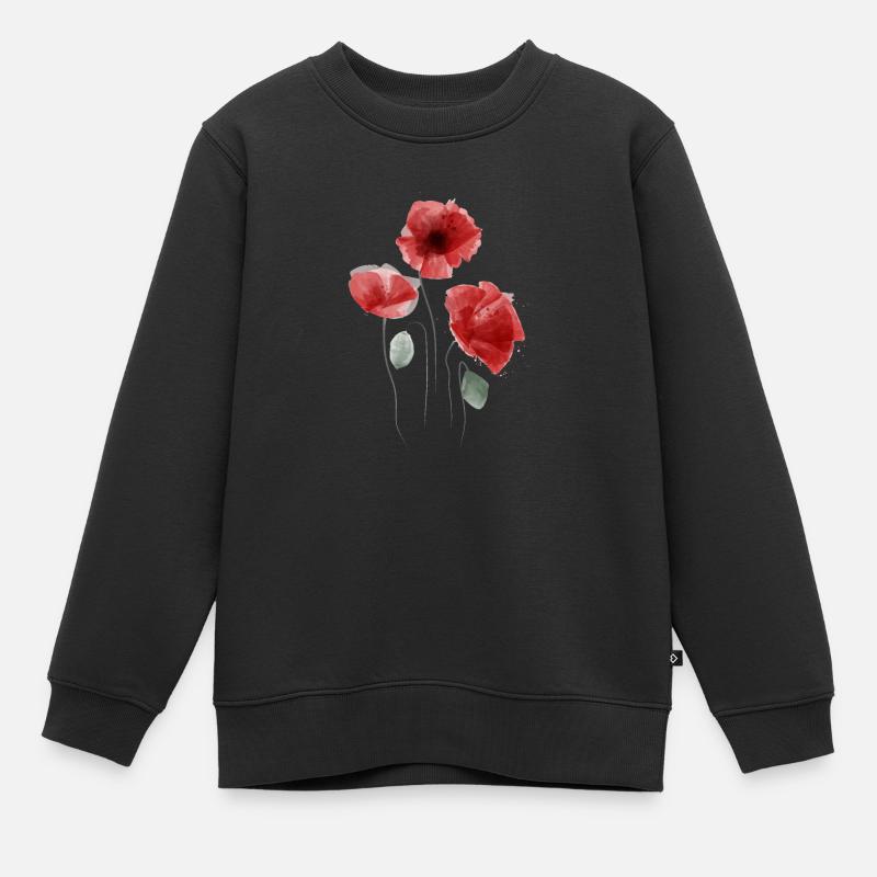 Coquelicot - Sweat Premium enfant bio - noir
