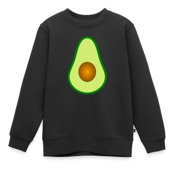 Avocado mit Kern Design zum personalisieren - Kinder Premium Organic Sweatshirt - Schwarz - Vorne - AI Model Kid Female (0cm)