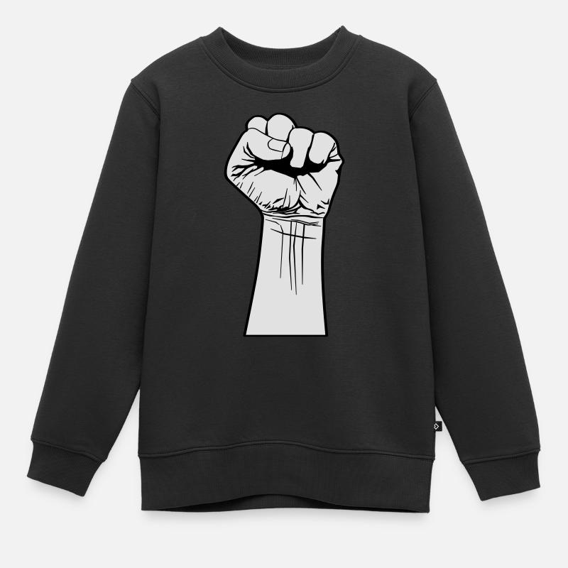 poing levé - Sweat Premium enfant bio - noir