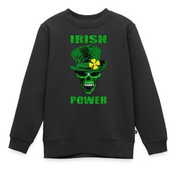 irish Schädel - Kinder Premium Organic Sweatshirt - Schwarz - Vorne - AI Model Kid Female (0cm)
