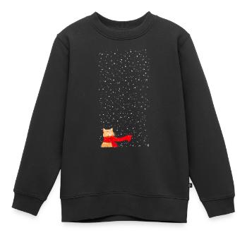 Schneekatze getigert (lang) - Kinder Premium Organic Sweatshirt - Schwarz - Vorne - AI Model Kid Female (0cm)