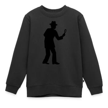 Detective - Sweat Premium enfant bio - noir - Devant - AI Model Kid Female (0cm)