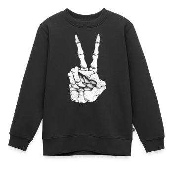 Squelet costume d’Halloween Peace - Sweat Premium enfant bio - noir - Devant - AI Model Kid Female (0cm)