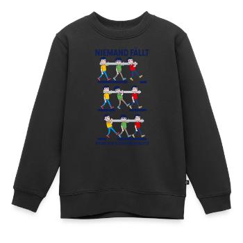 Teamarbeit Teamwork Gruppenarbeit Teamfähig Spruch - Kinder Premium Organic Sweatshirt - Schwarz - Vorne - AI Model Kid Female (0cm)
