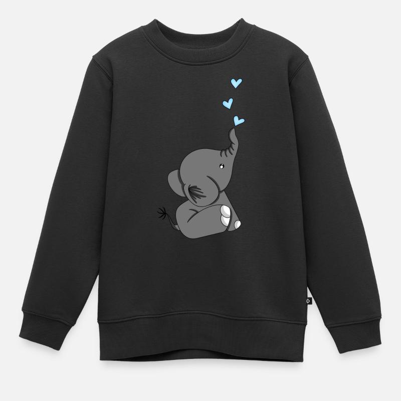 LITTLE ELEPHANT LOVE - Sweat Premium enfant bio - noir