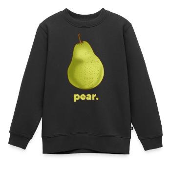 Birne | Frucht - Kinder Premium Organic Sweatshirt - Schwarz - Vorne - AI Model Kid Female (0cm)