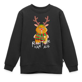 Rentier war aus Weihnachtsgeschenk xmas - Kinder Premium Organic Sweatshirt - Schwarz - Vorne - AI Model Kid Female (0cm)
