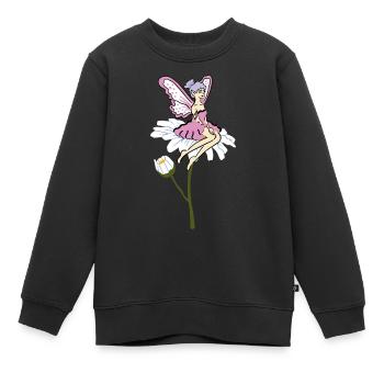 Sonnenblumen Fee - Kinder Premium Organic Sweatshirt - Schwarz - Vorne - AI Model Kid Female (0cm)