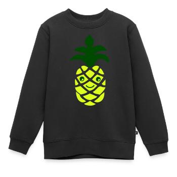Ananas - Sweat Premium enfant bio - noir - Devant - AI Model Kid Female (0cm)