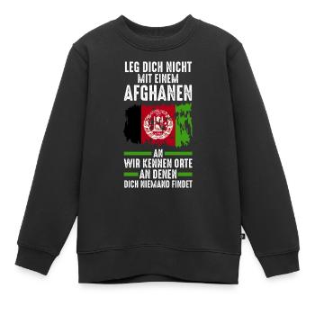 Afghanistan Afghane Afghanisches - Kinder Premium Organic Sweatshirt - Schwarz - Vorne - AI Model Kid Female (0cm)