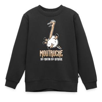 MOUTRUCHE - Sweat Premium enfant bio - noir - Devant - AI Model Kid Female (0cm)