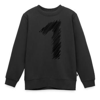 1 Hatching design - Kids Premium Organic Sweatshirt - black - Front - AI Model Kid Female (0cm)