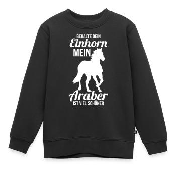 Pferd Reitsport Reiten Pferdesport Araber - Kinder Premium Organic Sweatshirt - Schwarz - Vorne - AI Model Kid Female (0cm)