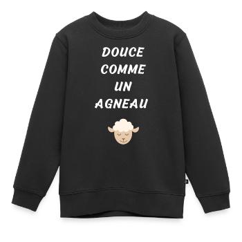 Douce comme un agneau - Sweat Premium enfant bio - noir - Devant - AI Model Kid Female (0cm)