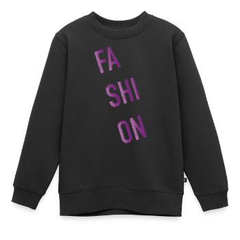 Fashion- Schriftzug magenta - Kinder Premium Organic Sweatshirt - Schwarz - Vorne - AI Model Kid Female (0cm)