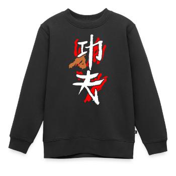 Kungfu (Harte Arbeit) - Kinder Premium Organic Sweatshirt - Schwarz - Vorne - AI Model Kid Female (0cm)