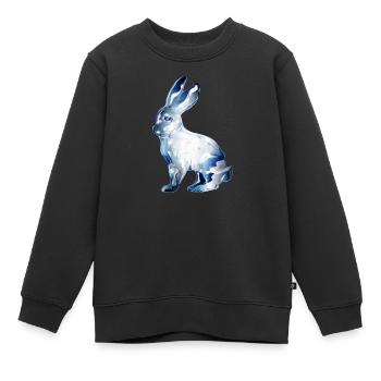 Lapin en verre coloré en verre - Sweat Premium enfant bio - noir - Devant - AI Model Kid Female (0cm)