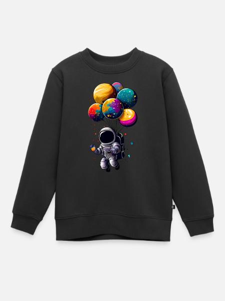 Astronaut auf dem Mond - Kinder Premium Organic Sweatshirt - Schwarz